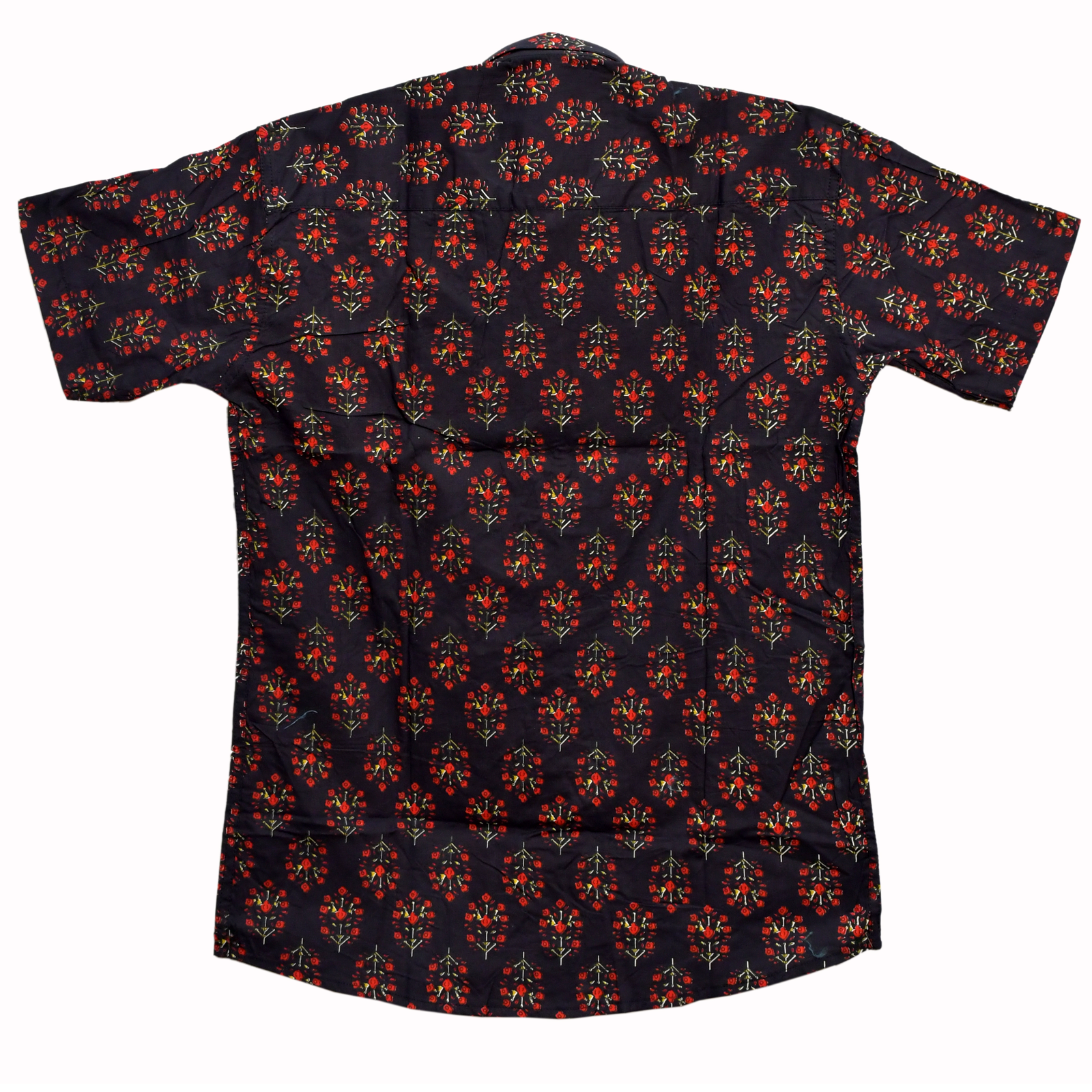 Rani Bagh Black Cotton Hand Block Printed Shirt - Image 4