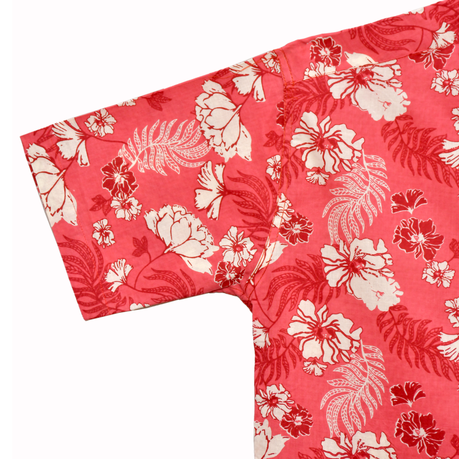 Crimson Blossom Pink Floral Print Cotton Shirt - Image 5