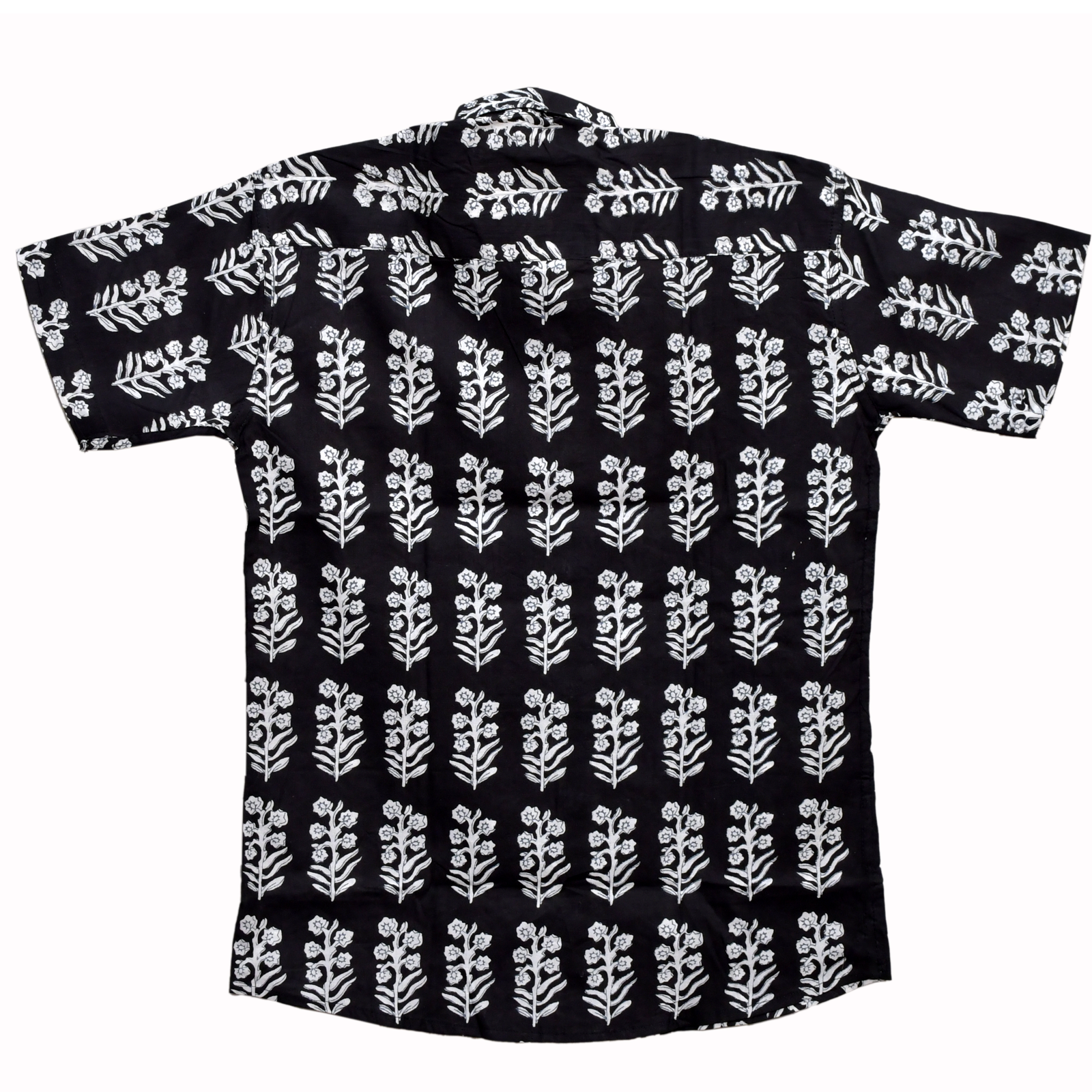 Chandni Raat Black & White Floral Hand Block Printed Shirt - Image 5