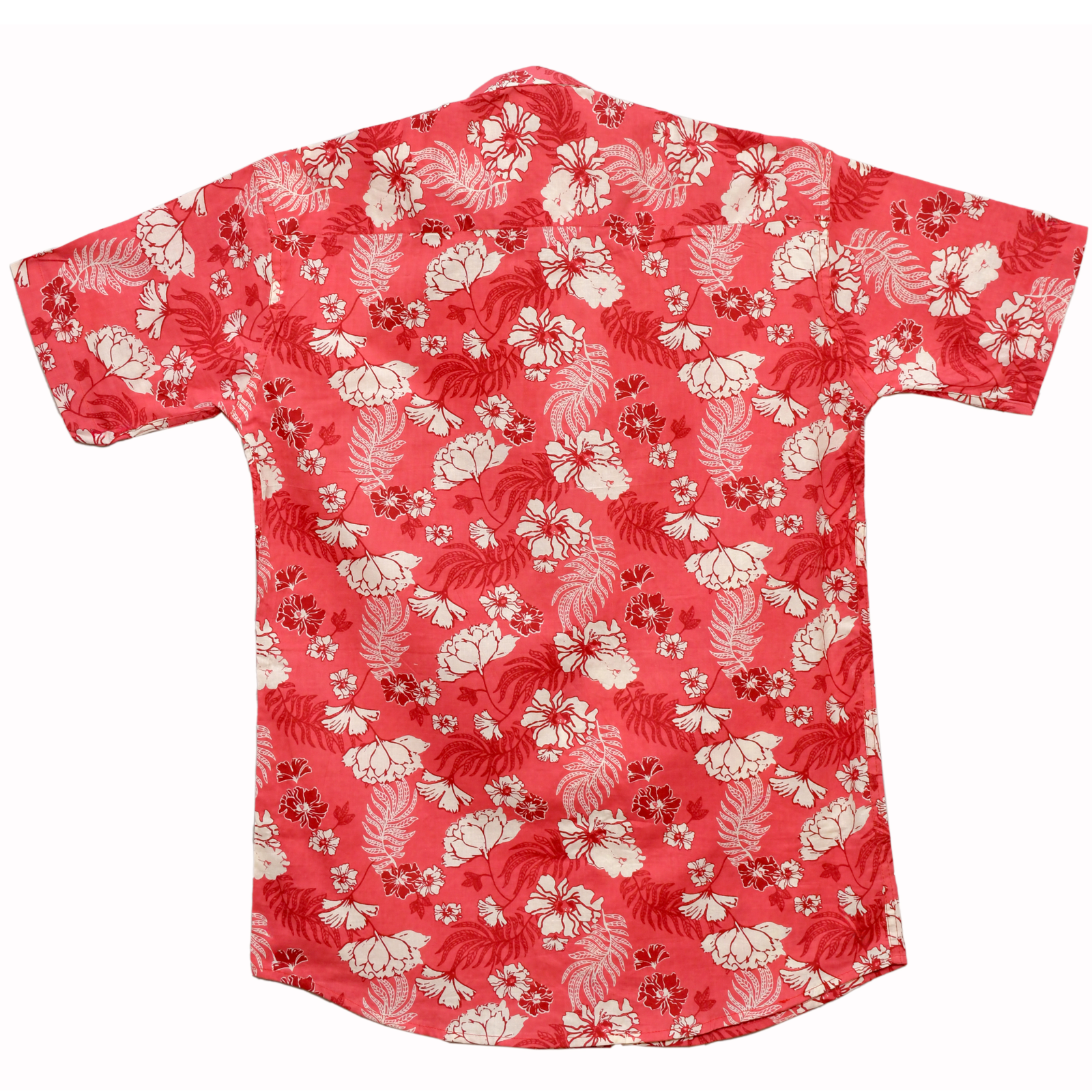 Crimson Blossom Pink Floral Print Cotton Shirt - Image 6
