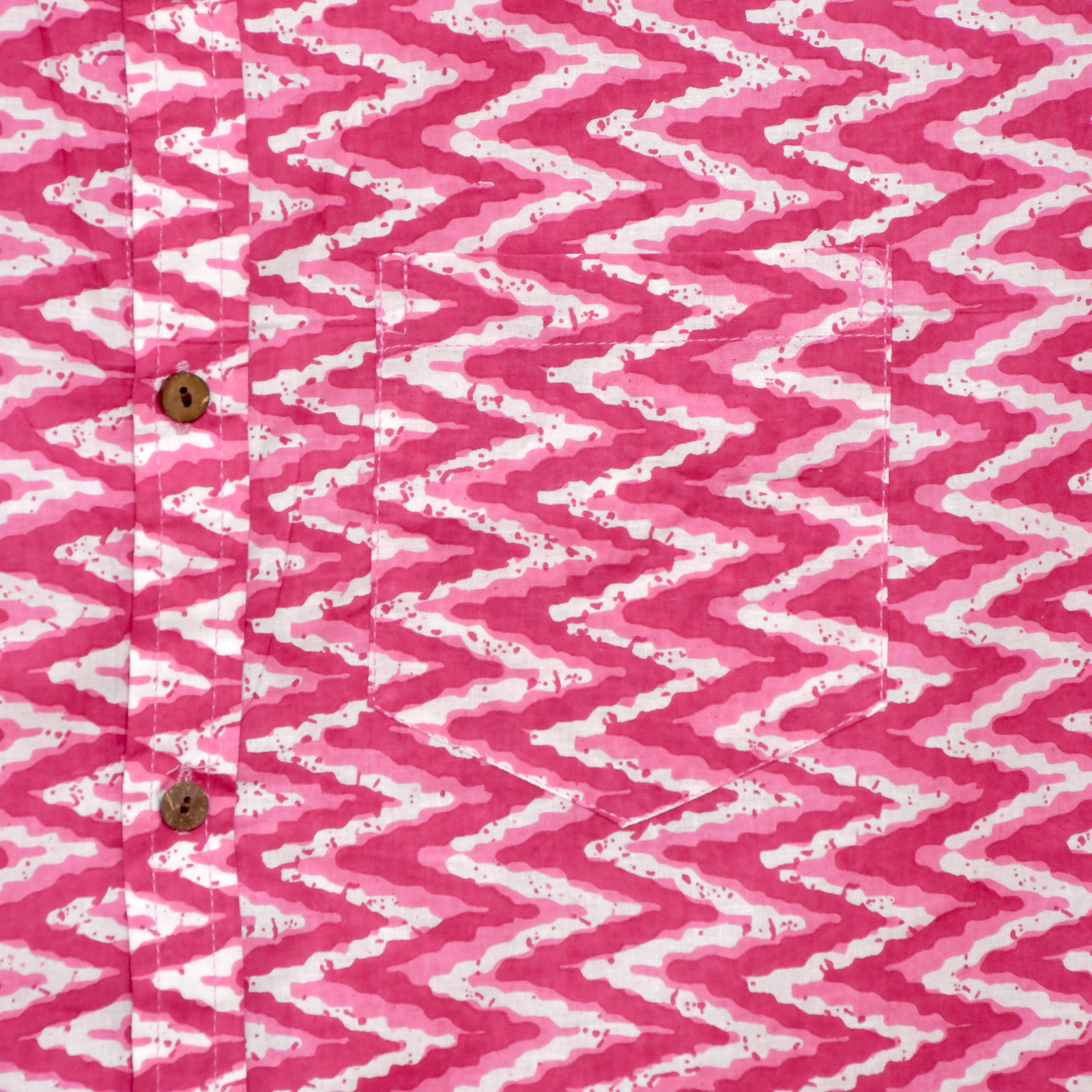 Rose Zigzag Pink Geometric Print Cotton Shirt - Image 7