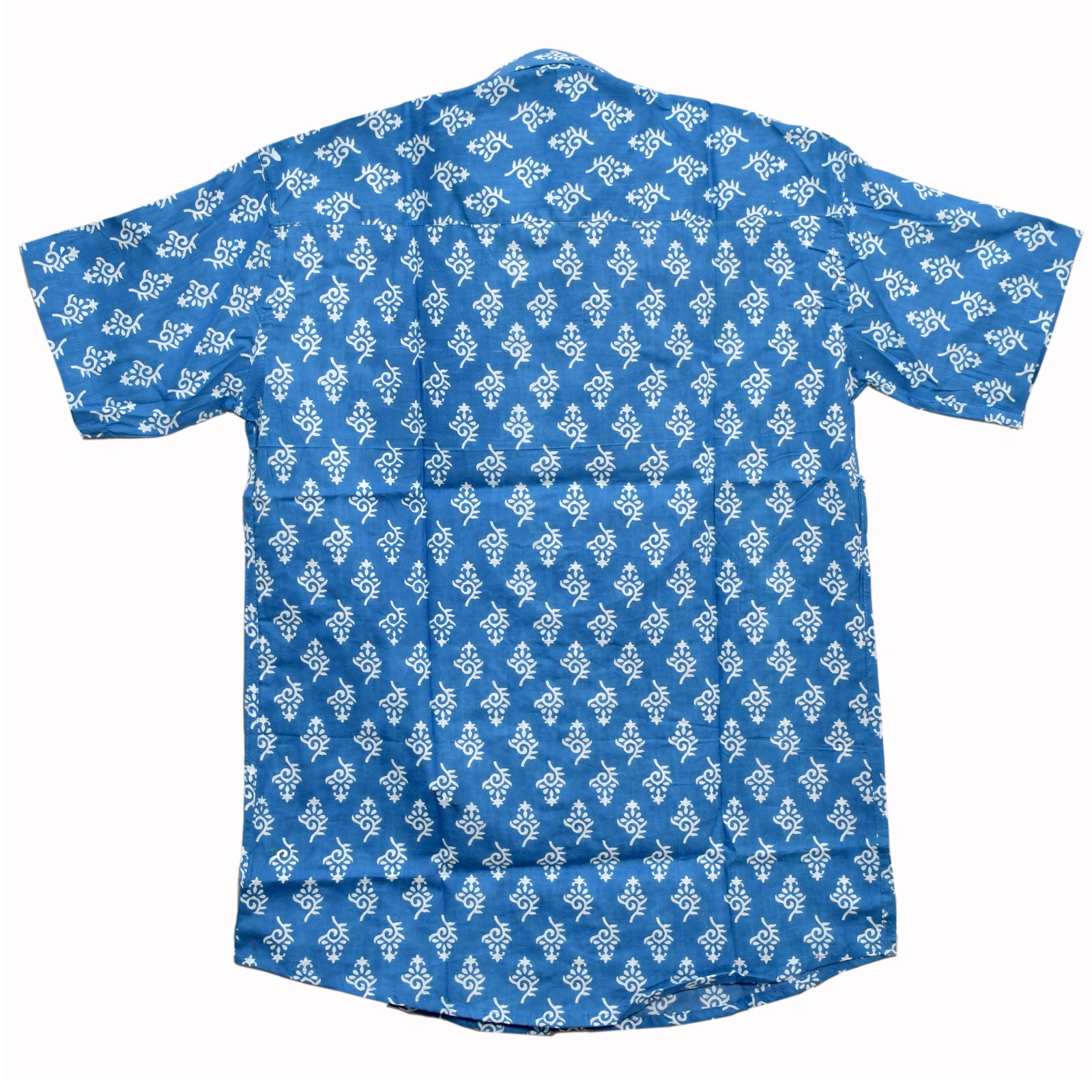 Indigo Bloom Hand-Block Printed Shirt - Image 4