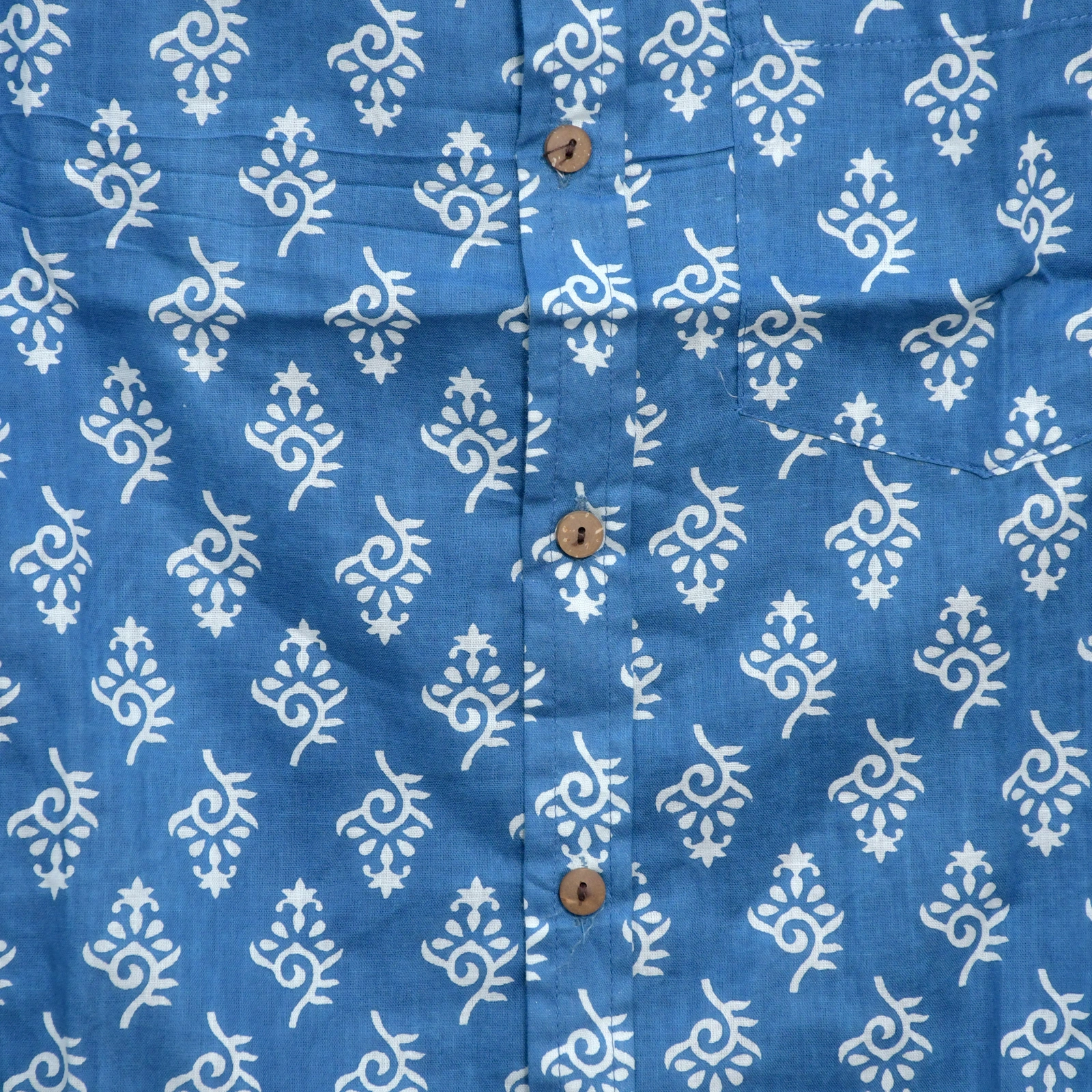 Indigo Bloom Hand-Block Printed Shirt - Image 3