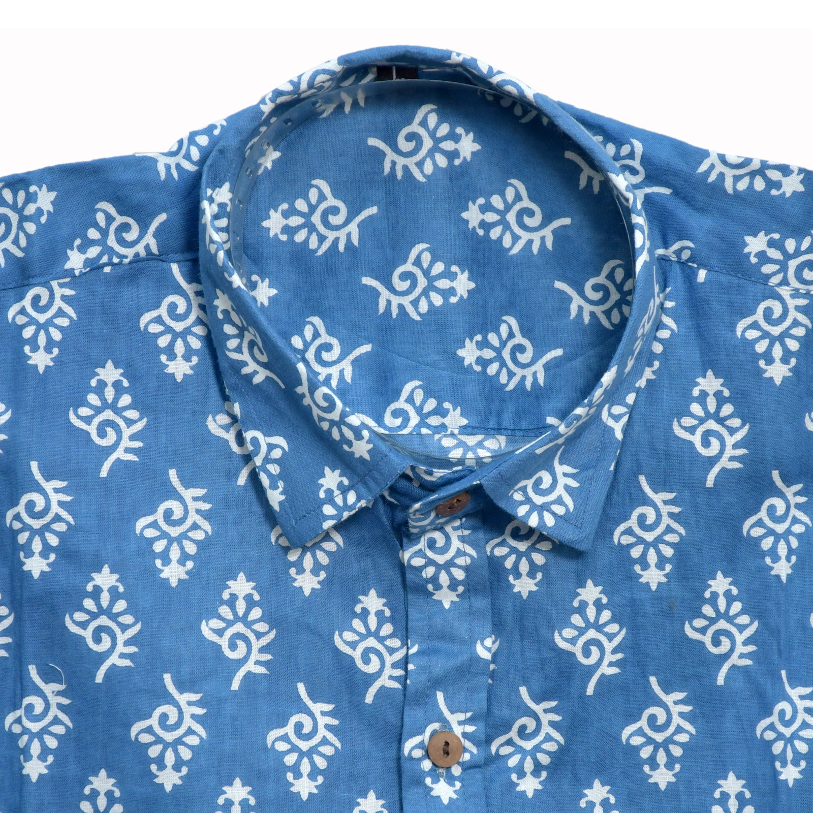 Indigo Bloom Hand-Block Printed Shirt - Image 2